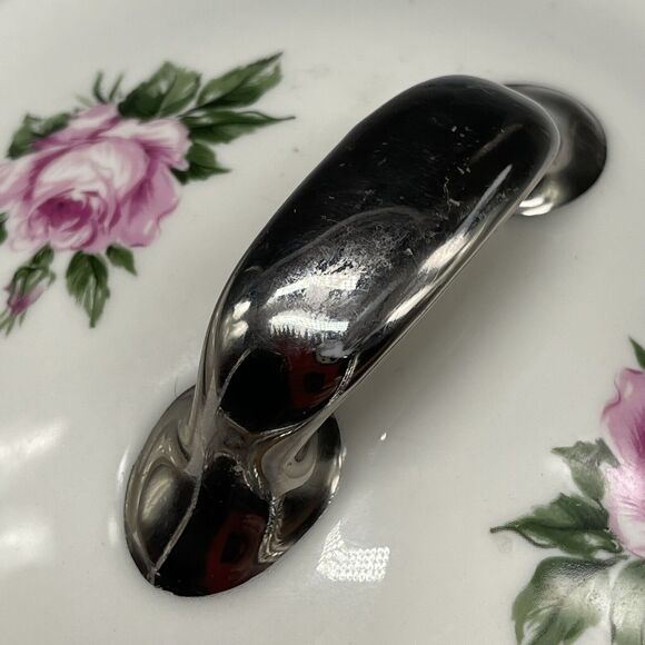 Royal Jackson Casserole Covered Dish Bowl‎ Vogue Ceramic Rose Silver - Picture 8 of 11